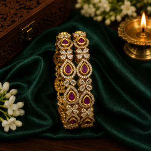 Ruby Bloom AD Stone Bangle - 022